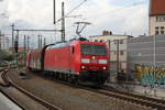 185 072 mit einen G�terzug in der G�terumfahrung am  Bahnhof Halle/Saale Hbf am 25.9.19