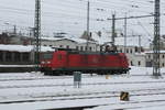 185 149 bei der Einfahrt in den G�terbahnhof Halle/Saale am 15.2.21