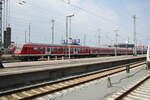 RE3 Verst�rkerzug abgestellt im Bahnhof Stralsund Hbf am 25.7.21