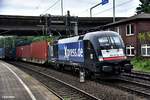 ES 64 U2-015 fuhr mit einen containerzug durch hh-harburg,20.07.17