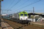CobelFret-Ganzzug mit CapTrain 6602 durchfahrt Antwerpen-Noordderdokken am 23 Mai 2011.