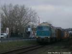 232 008 der CTHS mit einem G�terzug unterwegs zum Saalehafen am 21.1.15