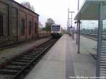 PRESS 650 032-4 bei der Einfahrt in den Bahnhof Bergen auf R�gen am 9.5.13