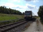 PRESS 650 032-4 als PRE 81264 mit ziel Bergen auf R�gen bei der Einfahrt in Bergen auf R�gen am 10.8.13