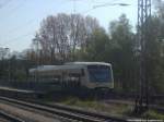 PRESS 650 032-4 bei der Ausfahrt aus Bergen auf R�gen in Richtung Lauterbach Mole �ber Putbus am 30.4.14