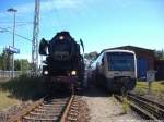 52 8079 und 650 032-4 im Bahnhof Bergen auf R�gen am 15.6.14