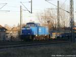 PRESS 346 001 im Gleisbaudienst t�tig in Halle (Saale) am 13.1.15