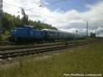 PRESS 346 001 mit 35 1097 beim einfahren in Bergen auf R�gen am 30.5.15