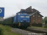 PRESS 346 001 mit der 50 3501 unterwegs nach Bergen auf R�gen und l�sst den Bahnhof Lauterbach (R�gen) hinter sich am 31.5.15
