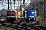 232 550-4,beim zur�cksetzen eines bauzuges,rechts am abstellgleis 140 042-4 von press,harburg 25.03.17