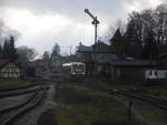 PRESS 650 032 verl�sst Putbus in Richtung Bergen auf R�gen am 6.1.18