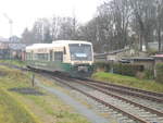 PRESS 650 032 verl�sst Putbus in Richtung Bergen auf R�gen am 6.1.18