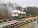 PRESS 650 032 verl�sst Putbus in Richtung Bergen auf R�gen am 6.1.18
