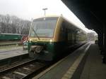 650 032 (650 300) der PRESS mit ziel Bergen auf R�gen im Bahnhof Putbus am 23.12.18