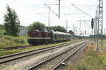 772 140 und 772 141 sowie 114 703 (203 230) bei Rangierfahrten im Bahnhof Bergen auf R�gen am 30.7.21