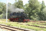 86 1744 bei Rangierfahrten im Bahnhof Bergen auf R�gen am 30.7.21