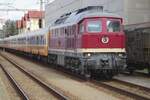 EBS 132 334 steht mit ein Retro St�dte-Expresszug am 10 September 2022 in Benesov u Prahy w�hrend das Bahnhofsfest STEAM53.