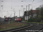 202 327 (203 227) der LEG und HGK 185 603 und 185 631 im Bahnhof Gro�korbetha am 17.4.16