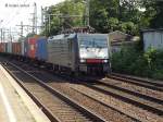 ES 64 F4 ist mit einen intermodal am 13.07.13 durch hamburg-harburg gefahren