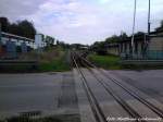 Blick auf die MTEG 118 770-7 und das Gesammte Bahnhofsgel�nde in Putbus am 10.5.13