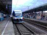 OLA VT 0007 mit Ziel �ckerm�nde Stadthafen im Bahnhof Neubrandenburg am 13.4.13