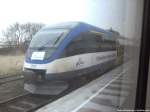 OLA VT 0006 mit ziel Ueckerm�nde Stadthafen bei der Einfahrt in den Bahnhof Strasburg (Uckerm) am 14.12.13