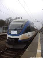 OLA VT 0010 mit ziel B�tzow im Bahnhof Jatznick am 14.12.13