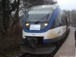 OLA VT 0010 mit ziel B�tzow im Bahnhof PUeckerm�nde Stadthafen am 14.12.13