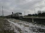 Raildox 76 109 mit einem G�terzug kurz hinter dem Bahnhof Angersdorf am 4.2.15