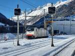Die RAILPOOL 186 497 wartet in Airolo auf das Beladen ihres Güterzuges (Aushubmaterial des Gotthard Strassentunnels).

21. Jan 2025