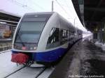 UBB GTW 2/6 mit Ziel Swinem�nde Centrum (PL) im Bahnhof Stralsund Hbf am 21.3.13 