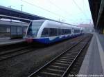 UBB GTW 2/6er mit Ziel Swinem�nde Centrum (PL) im Bahnhof Stralsund Hbf am 11.4.13