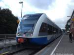 UBB GTW 2/6 mit ziel Swinem�nde Centrum im Bahnhof Wolgast am 15.7.14