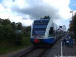 UBB GTW 2/6 mit ziel Z�ssow im Bahnhof Wolgast Hafen am 15.7.14
