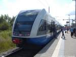 UBB GTW 2/6 mit ziel Swinem�nde Centrum (PL) im Bahnhof Z�ssow am 15.7.14
