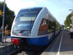 UBB GTW 2/6 mit ziel Swinem�nde Centrum (PL) im Bahnhof Wolgast am 25.7.14