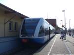 UBB GTW 2/6 mit ziel Peenem�nde im Bahnhof Zinnowitz am 25.7.14