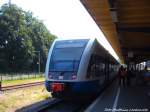 UBB GTW 2/6 mit ziel Swinem�nde Centrum (PL) im Bahnhof Seebad Heringsdorf am 25.7.14