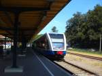 UBB GTW 2/6 mit ziel Swinem�nde Centrum (PL) im Bahnhof Seebad Heringsdorf am 25.7.14
