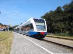 UBB GTW 2/6 beim verlassen des Bahnhofs Seebad Heringsdorf in Richtung Swinem�nde Centrum (PL) am 25.7.14