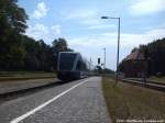 UBB GTW 2/6 beim verlassen des Bahnhofs Seebad Heringsdorf in Richtung Swinem�nde Centrum (PL) am 25.7.14