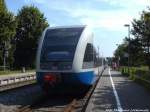 UBB GTW 2/6 mit ziel Swinem�nde Centrum (PL) im Bahnhof Trassenheide am 26.7.14