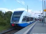 UBB GTW 2/6 mit ziel Swinem�nde Centrum (PL) im Bahnhof Z�ssow am 26.7.14