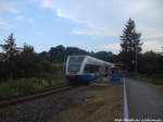 UBB GTW 2/6 mit ziel Z�ssow im Bahnhof Wolgaster F�hre am 27.7.14