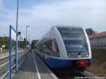 UBB GTW 2/6 mit ziel Z�ssow im Bahnhof �ckeritz am 28.7.14