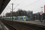 ET 602 der WestfalenBahn (WFB) verl�sst mit Ziel Rheine den Bahnhof Hannover Hbf am 4.1.22