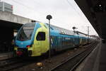 ET 602 der WestfalenBahn (WFB) verl�sst mit Ziel Rheine den Bahnhof Hannover Hbf am 4.1.22