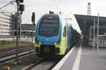 ET 608 der WFB verl�sst den Bahnhof Braunschweig Hbf in Richtung Hannover Hbf am 8.6.22