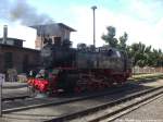99 2322 der Mecklenburgischen B�derbahn  Molli  im Bahnhof K�hlungsborn West am 13.7.14