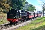 99 2324-4 der molli b�derbahn bei der abfahrt von bad doberan,24.08.22